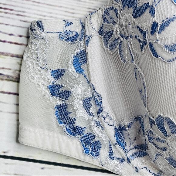 Victoria's Secret body by Victoria perfect coverage blue white lace - Picture 10 of 15